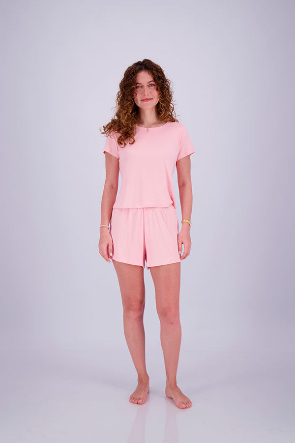 Pointelle Pajama Set - T-Shirt + Shorts