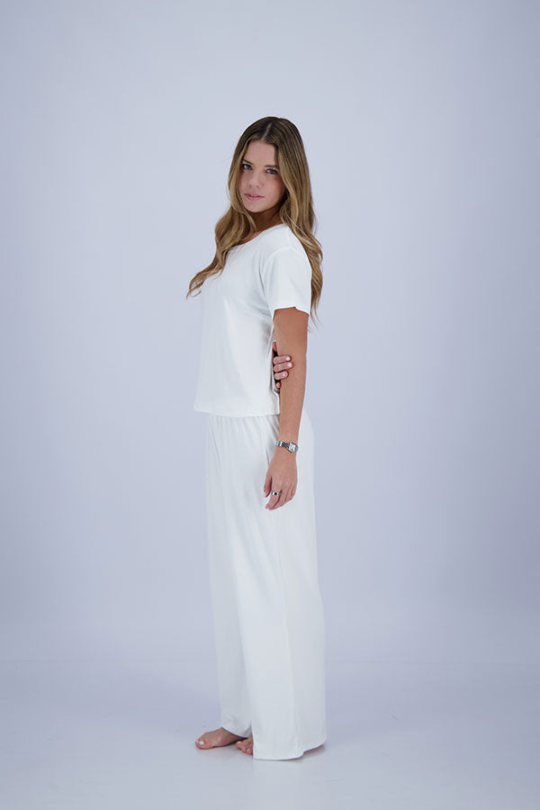 Pointelle Pajama Set - T-Shirt + Pants