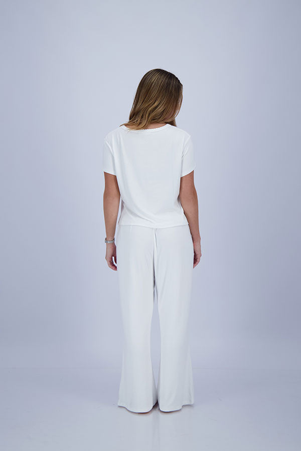 Pointelle Pajama Set - T-Shirt + Pants