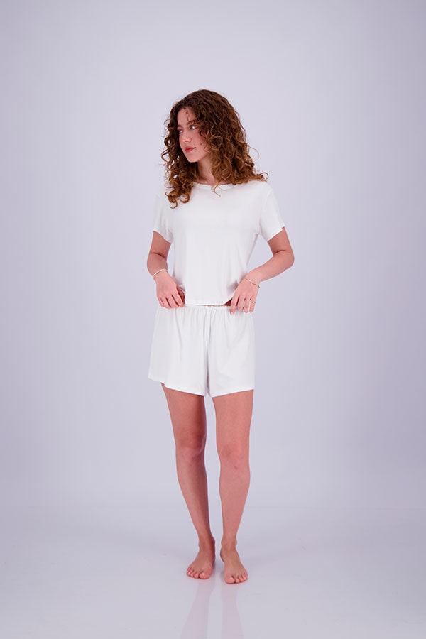 Pointelle Pajama Set - T-Shirt + Shorts
