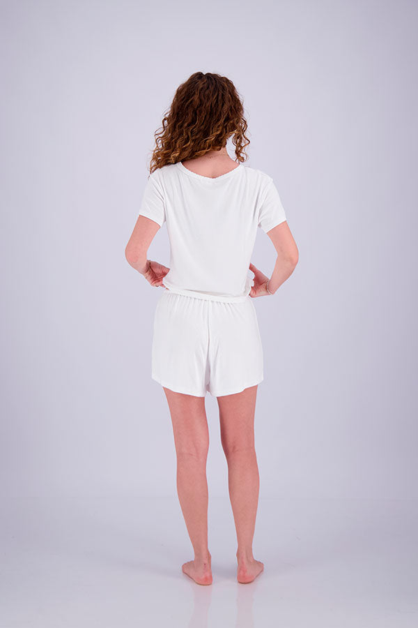 Pointelle Pajama Set - T-Shirt + Shorts