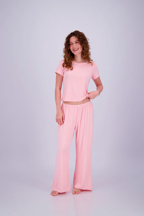 Pointelle Pajama Set - T-Shirt + Pants