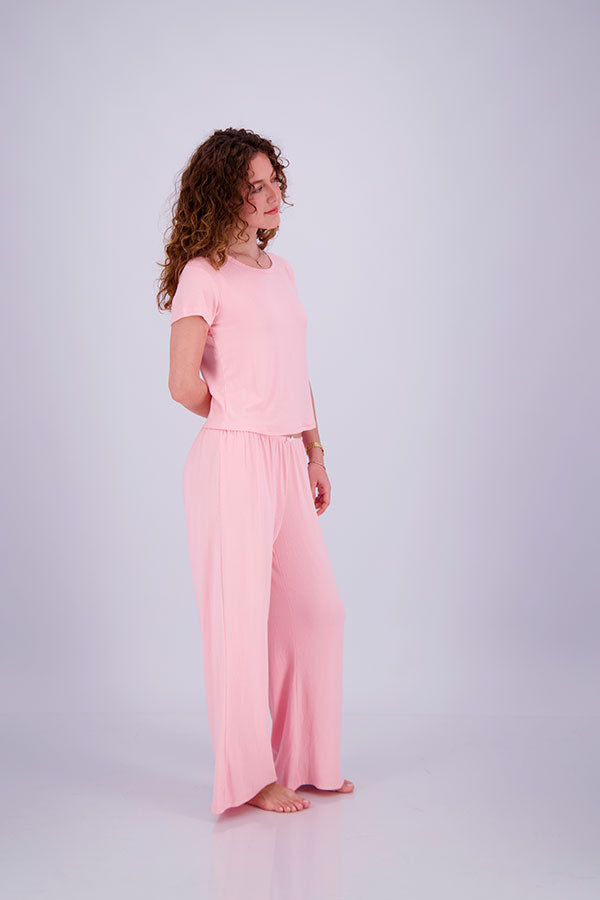 Pointelle Pajama Set - T-Shirt + Pants