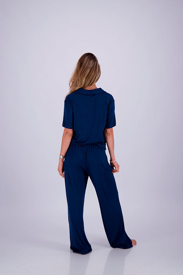 Pointelle Pajama Set - Button Shirt + Pants
