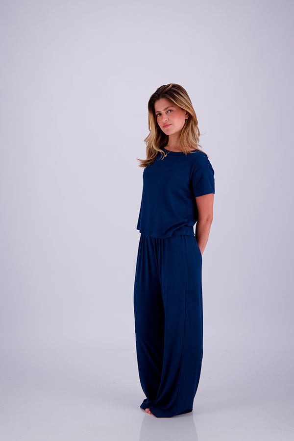 Pointelle Pajama Set - T-Shirt + Pants